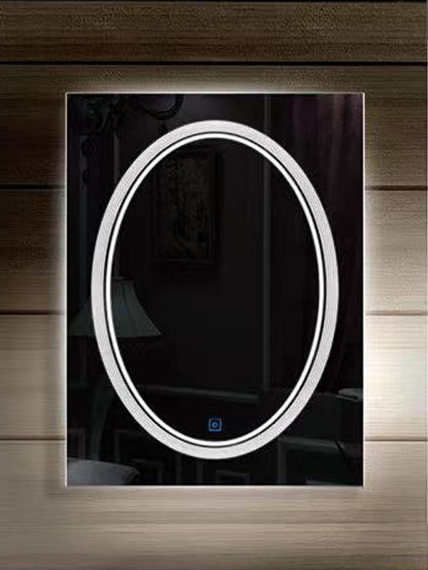 B38 LED Smart Square Touch Screen Espelho de banheiro com visor de temperatura